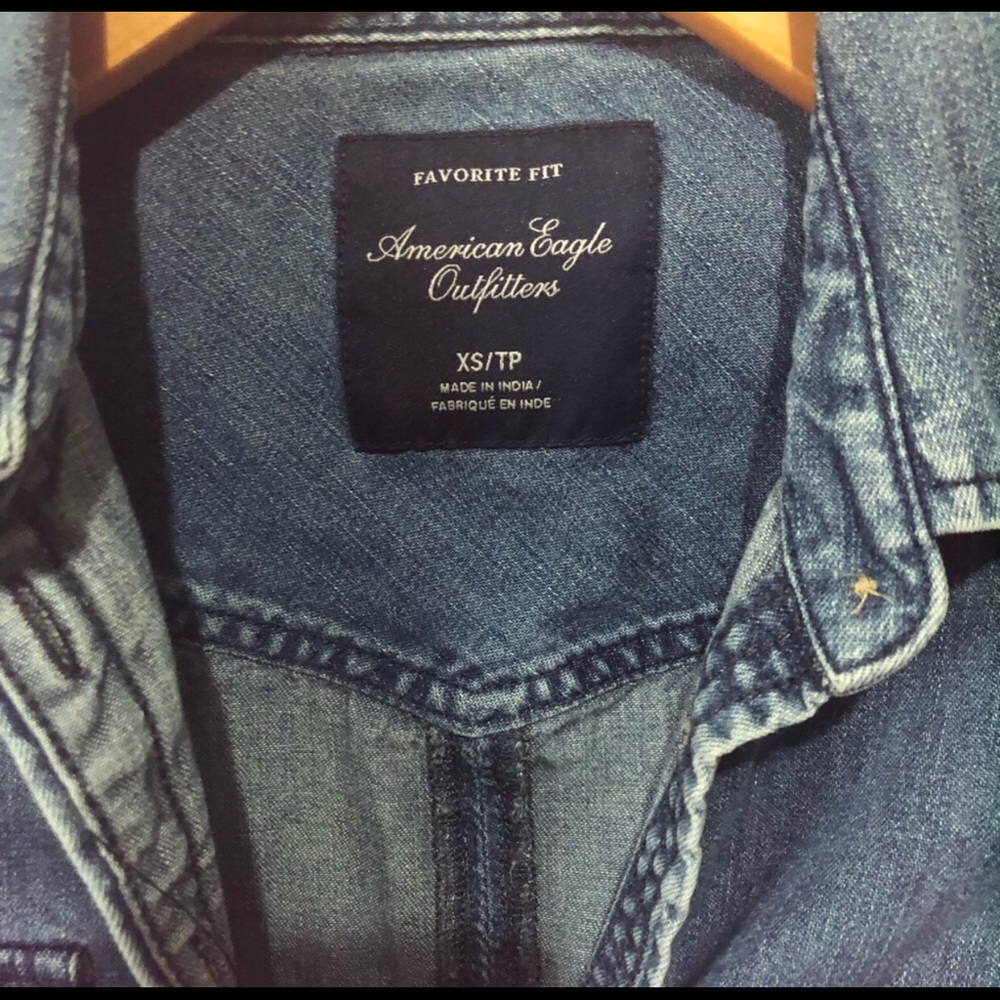 American Eagle Denim Button Down - image 5